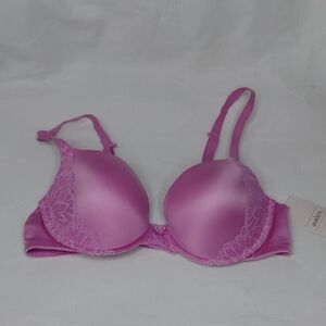 Auden Pink Lace Trim Bra 34C